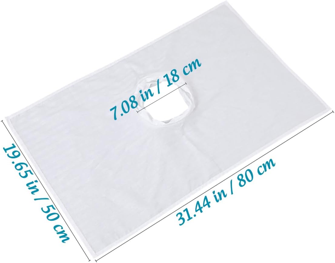 EXCEART Spa Bed Cover with Hole Disposable Satin Massage Table Sheets | Smooth breathing face hole, beauty salon massage cloth for esthetician bed, 31.49x19.68in, soft and comfortable
