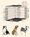Feandrea Hundekäfig, Hundebox, zusammenklappbar, transportabel, 2 Türen, 107 x 70 x 77,5 cm, schwarz PPD42BK