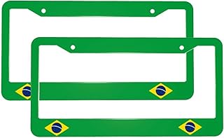 Brazil Flag License Plate Frame Car Accessories Stainless License Plate Holder Patriotic Flag Decorative Frames
