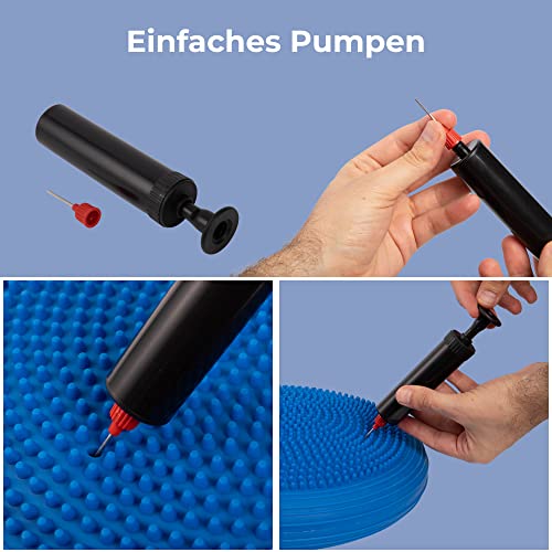 EVEREST FITNESS Balance Kissen - Luftkissen mit 33 cm Durchmesser - Ballsitzkissen zur Stärkung der Balance - Orthopädisches Sitzkissen zur Linderung von Rückenschmerzen, Balance Pad – dunkelblau