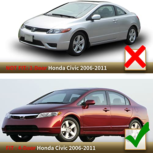 As Front Headlight Assembly Compatible With 2006-2011 Civic 4-Door Sedan Fit For 2006 2007 2008 2009 2010 2011 Headlamps #TOP3