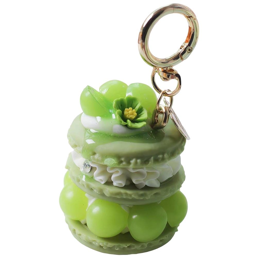 Hrippy Cute Resin 3d Macaron Cake Keychain Pendant, Sweet Food Charm Accessory for Womens Handbag Purse Daily Decor Layout