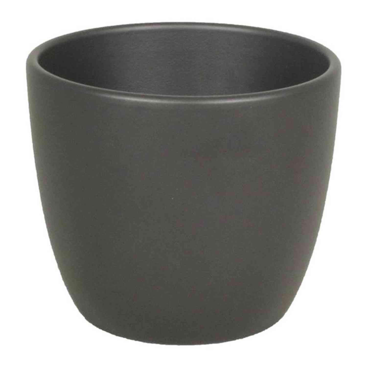 INNA-Glas Ceramic flower pot, Ø7,5cm, 6cm, anthracite, matt