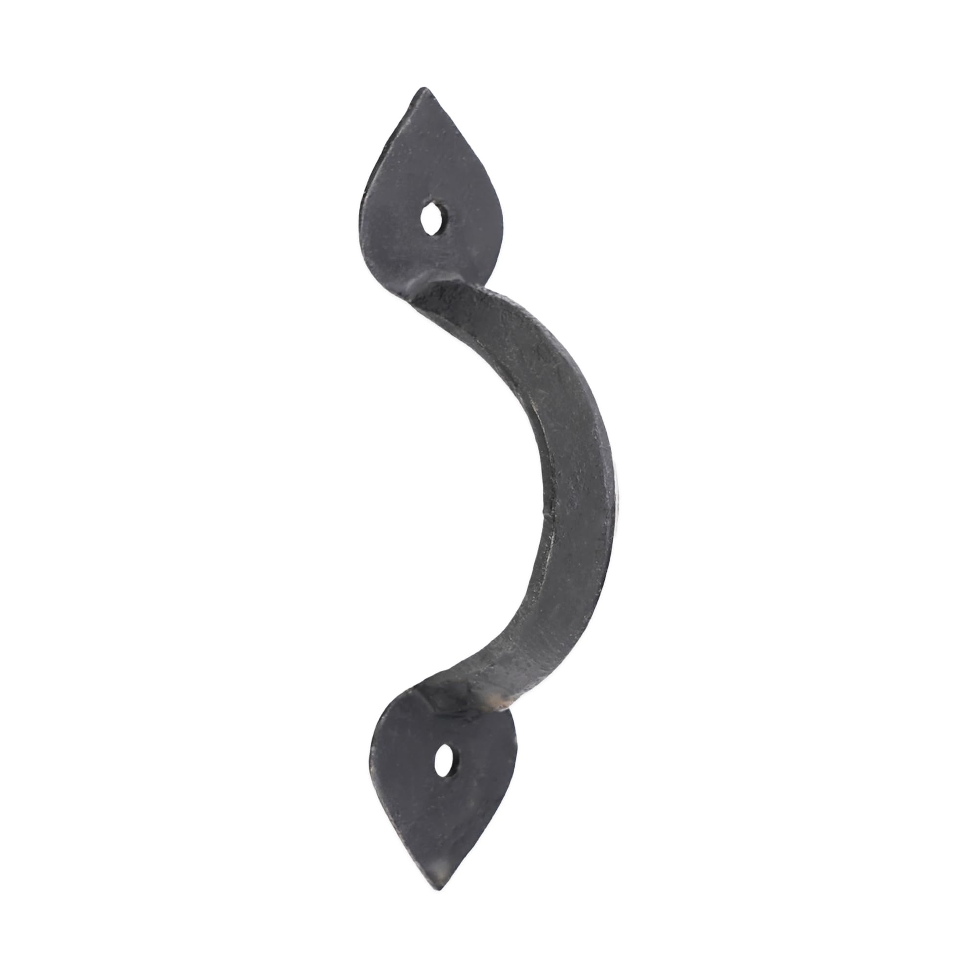 Infinity Decor Hand Forged Wrought Iron Blacksmith D Pull Handles Spear Leaf Arrow End 4" 6" 8" Cupboard Cabinet Door Pull Handle Beeswax Finish (4" Inch (100mm))