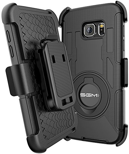S7 Case, Galaxy S7 Holster case, SGM (TM) Hybrid Dual Layer Combo Armor Defender Protective Case With Kickstand + Belt Clip Holster For Samsung Galaxy S7