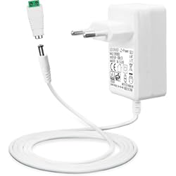 Transformador De Corriente 800 5 Lacasa 24V 1A Fuente de Alimentación para Tiras de LED, 24W Transformador AC 200-240V a DC 24V Adaptador de Controlador con Cable de 5ft/1.5m, EU Cargador, Conector 5.5 x 2.1mm, Aprobación GS TUV CE