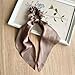Champagne Silk Hair Scarf Scrunchies for Women Girls, Bow Scrunchies for Hair, Ribbon Hair Ties with Bow, Chiffon Hair Ribbon Long Hair Bands Ties Ponytail Holder