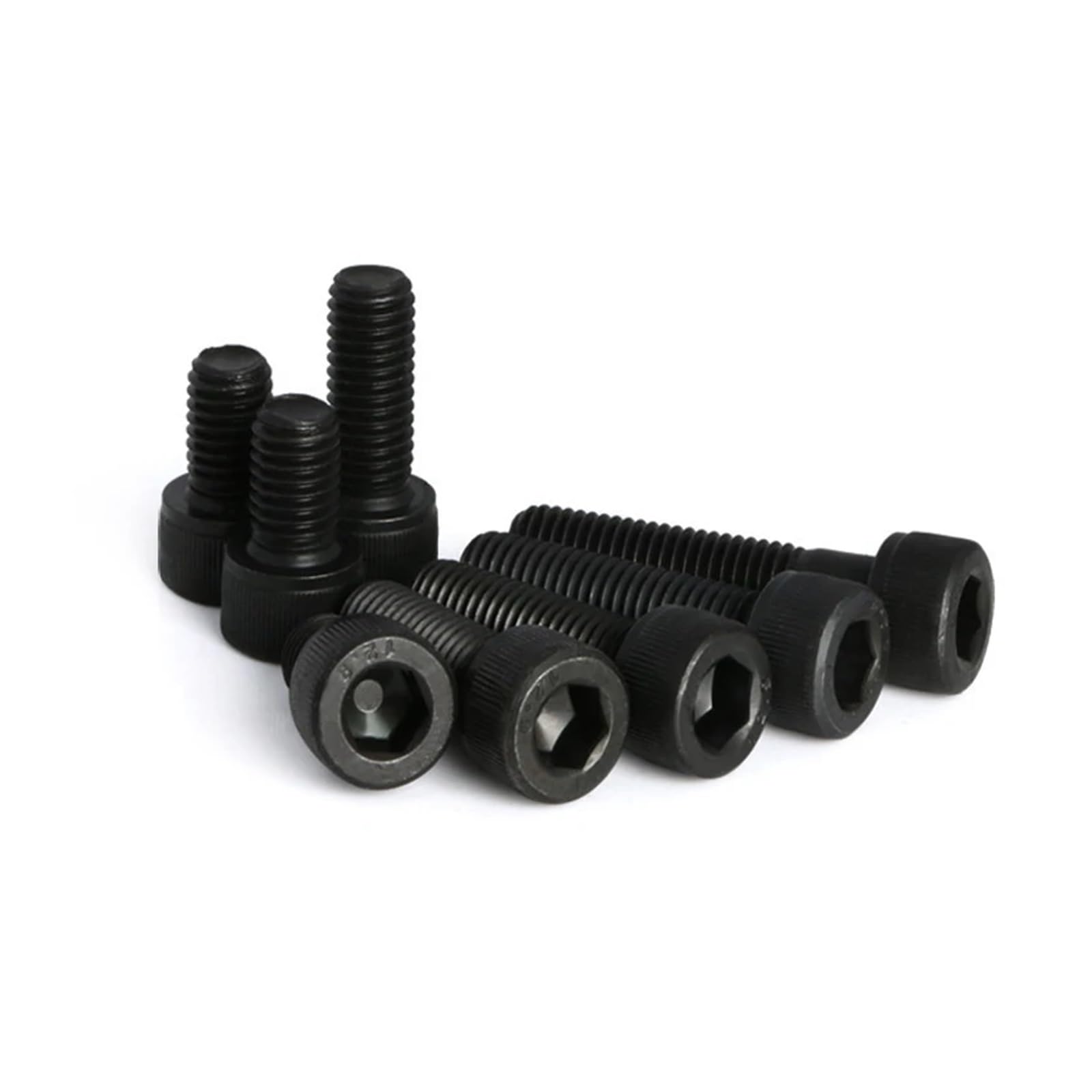 Generico 10 Pezzi M1.5 in Acciaio al Carbonio, Viti a brugola, Testa Esagonale, bulloni esagonali, Neri, Lunghezza 3 mm-14 mm(M1.5x6mm (10Pcs))
