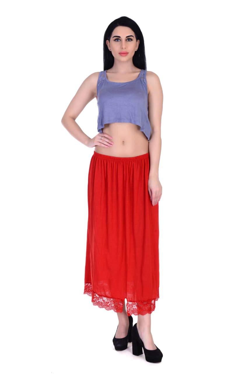 bodyfigure Body Figure Hosiery Petticoat for Women and Girls, Inskirt, Underskirt Women's Cotton Inskirt Saree Petticoats (Red, Xtra Large)-picture-28