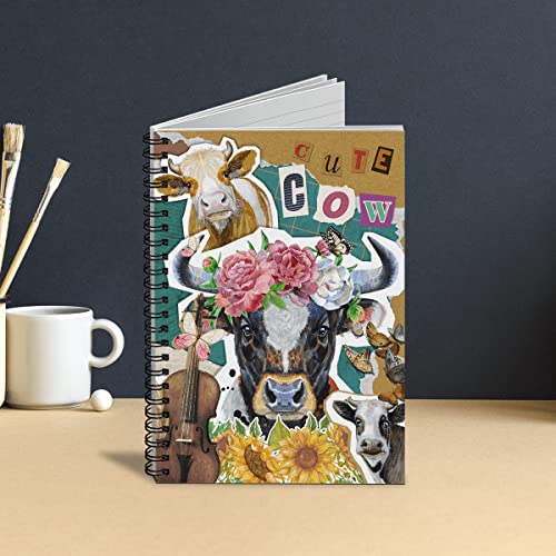 Goleex Blank Spiral Notebook Cow Farm Animal Lover Journal Collage School Notebooks Ruled Weekly Organizer Planner Note Taking Notepad Composition For Women Men Kids Teens Girls #TOP5
