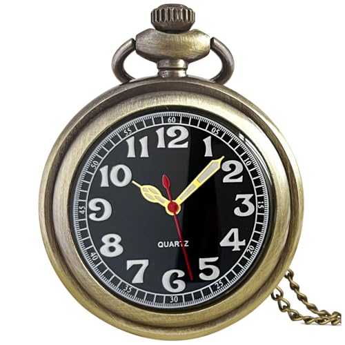 Image of Vintage Quartz Pocket Watches for Men with Chains, Analog Pocket Watch for Women, Gifts for Dad /Grandpa Gifts for Him for Birthday