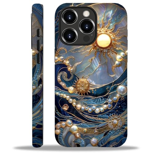 ZHEGAILIAN Case for iPhone 14 Pro,The Sun Shines On The Waves for 2 in 1 Hard Shell + Soft Silicone,Shockproof Bumper Drop Protective Case for iPhone 14 Pro