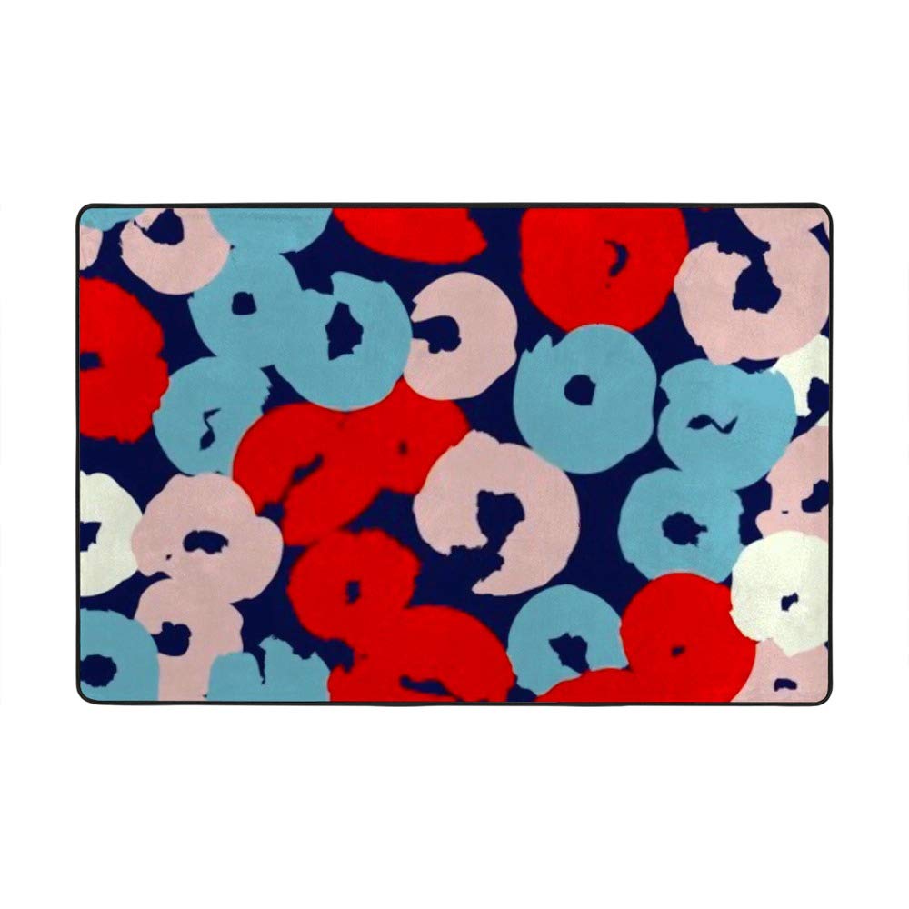 Tapis de salon velours corail anti-plis - Grand tapis doux en polyester et coton extensible