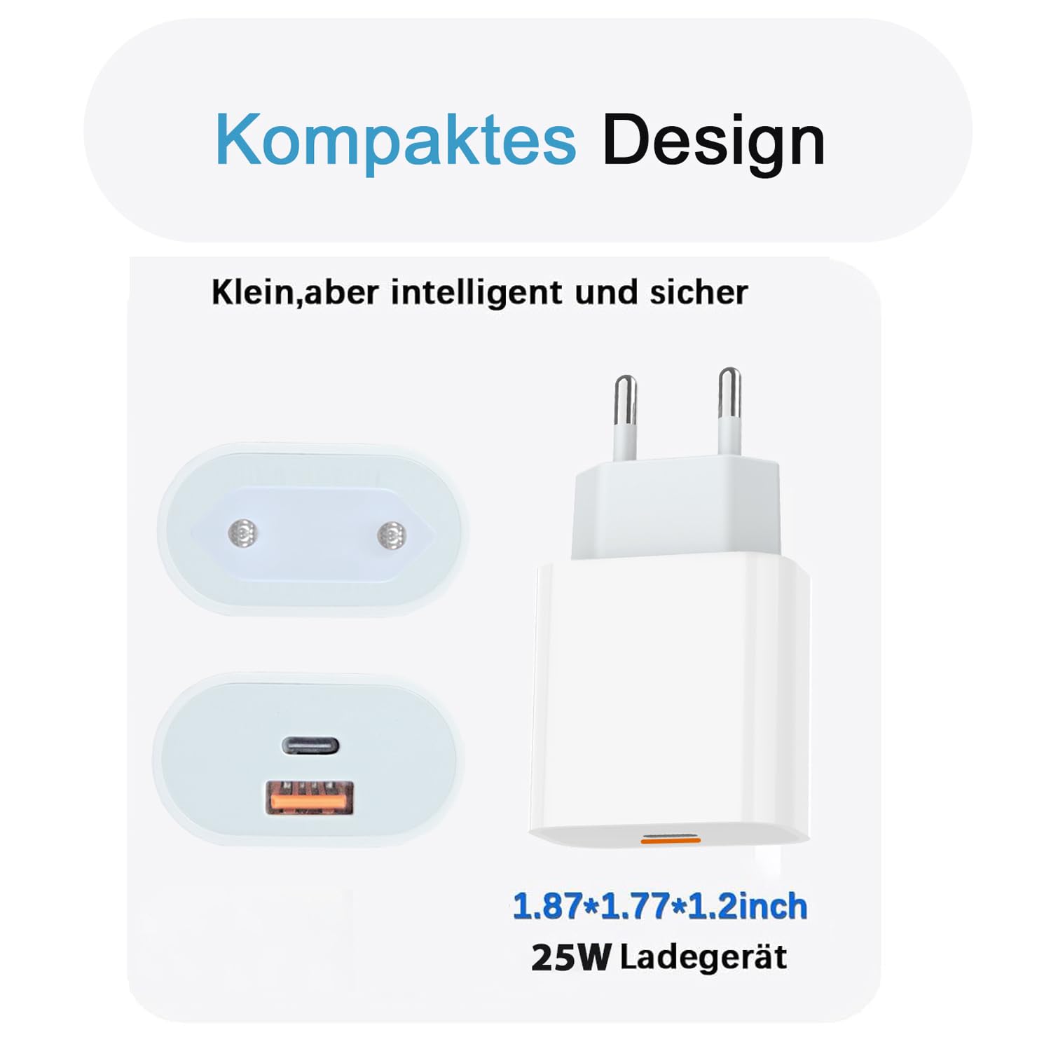 2x Caricatore 20W USB-C PD3.0 Per IPhone 17/16/15 – Cavo 2m Incluso, Ricarica Rapida, Set Rosa