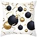 BCughia Poszewka na poduszkę z fakturą, 1 biała poszewka na poduszkę czarno-złota biała poliestrowa uroczystość dzwonek piłka Nowy Rok 50 x 50 poszewka na poduszkę