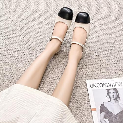 Hee grand Women Mary Jane Chunky Heels Round Toe Ankle Strap Pumps Comfortable Low Block Heel Dress Shoes School Uniform3