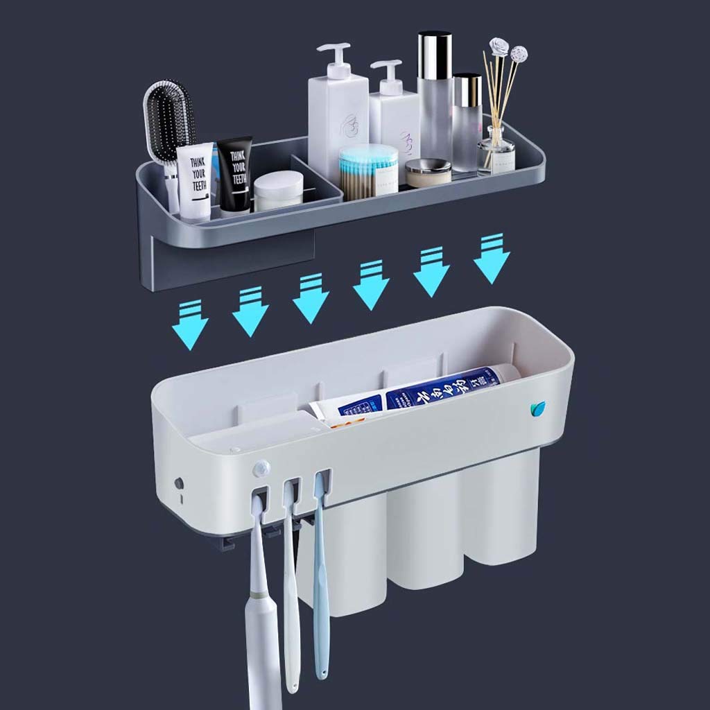 Esterilizador Inteligente de cepillos de Dientes, Esterilizador UV Secado Rack Hogar Cepillo de Dientes para niños Taza, Desinfección Portacepillos de Dientes