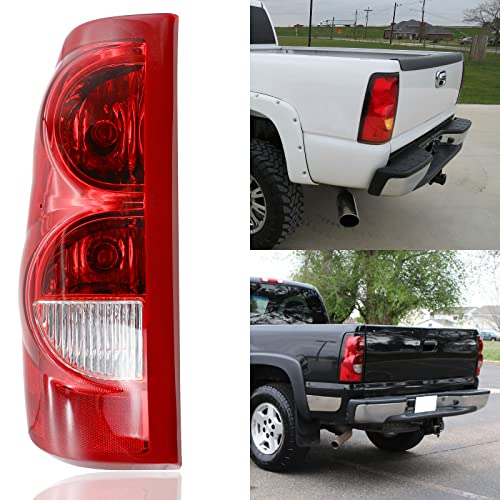 Tail Light Assembly Compatible With 2003 2004 2005 2006 Chevy Silverado 1500 2500 3500, Tail Lights Rear Brake Lamps With Wiring Harness & Bulb （Left Driver Side） #TOP3