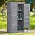 Outdoor Wooden Storage Shed with Floor, Wood Storage Cabinet Waterproof, Garden Tool Shed with 3-Tier Shelves, Outside Vertical Shed with Shutter Design, Fir Wood, Latch Lock (Gray)