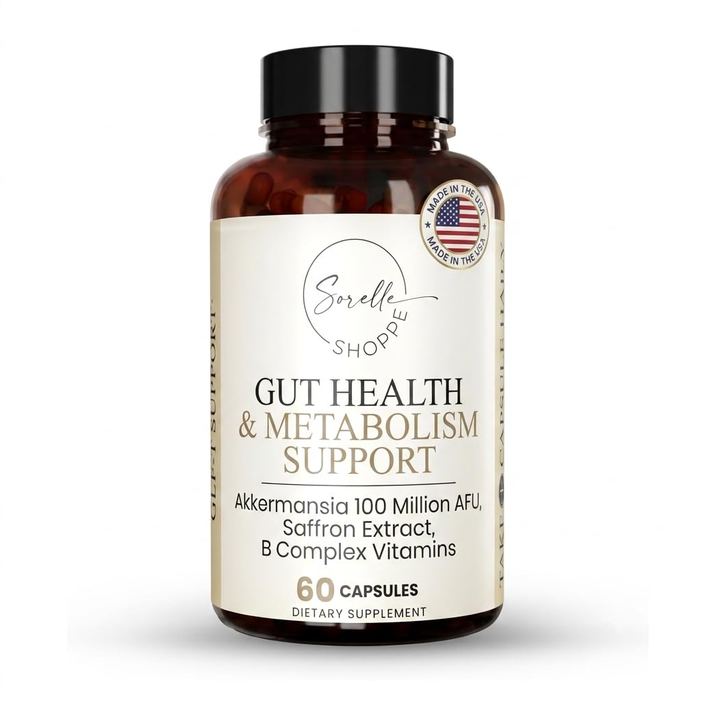 Akkermansia Muciniphila Probiotic + Saffron + B Complex | Core Gut Health & Daily Wellness | Mood & Metabolism Support | Methylcobalamin B12 | 60 Caps 2-Month Supply