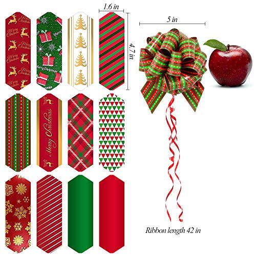LUDILO 12pcs 5'' Pull Bows Easter Gift Bows Gift Wrap Bows Ribbons Decorative Bows for Easter Eggs Gift Decorations Gift Wrapping Xmas Décor Easter Party Supplies, 12 Designs Multi-Color - Thumbnail 7