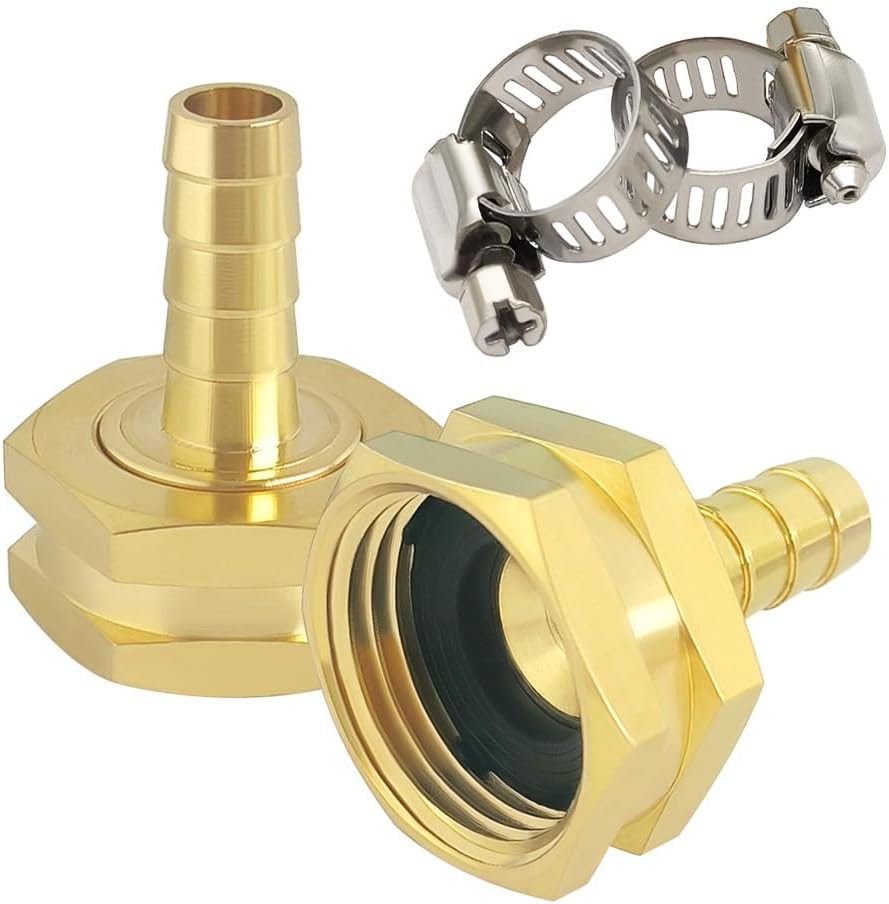 Hooshing 3/8" Barb x 3/4" GHT Female Garden Hose Swivel