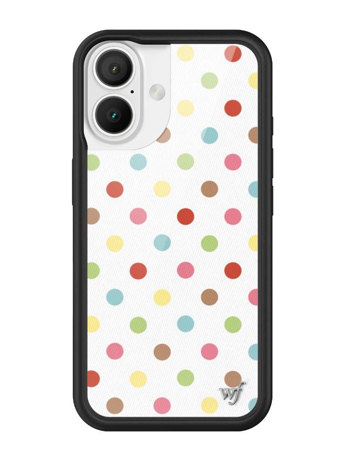 Image of Wildflower Cases - Compatible with iPhone 16 | Protective Black Bumper, 6.5ft Drop Test Certified, Women Owned Small Business | New Year Aesthetic Rainbow Birthday | Polka Dot - Confetti
