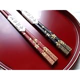 箸屋助八 輪島漆塗箸　本乾漆塗箸　さくら吹雪夫婦セット桐箱入り