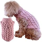 SJOL 犬 かわいい ざっくり生地 セーター サイズあり （犬の服 洋服 猫 ドッグウェア クリスマス ペット 秋冬服 コスプレ 秋冬 ドッグ 愛犬 愛猫 誕生日 プレゼント ギフト 小型犬 中型犬） (ストロベリー, S)