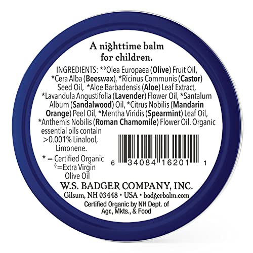Badger - Night Night Balm, Chamomile & Lavender, Natural Sleep Balm For Kids, Relaxing Scented Balm For Children, Kids Organic Sleep Balm, 0.75 Oz #TOP1