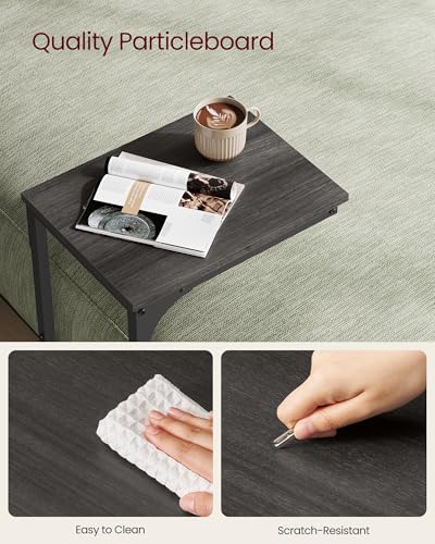 Image of VASAGLE C-Shaped End Table, Small Sofa Side Table with Metal Frame