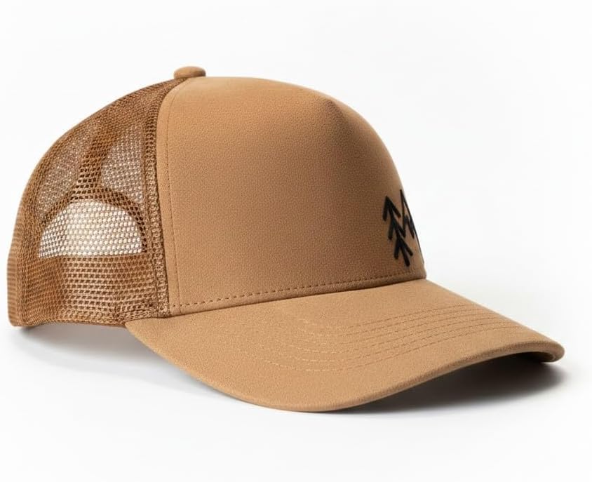 PNW Apparel Mountain Pine Trucker Hat, Tan Brown image 3