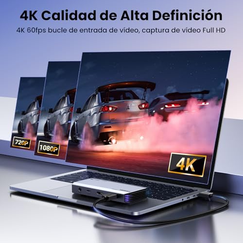 UGREEN Tarjeta de Captura Video HDMI USB 3.0 4K60Hz / 2K144Hz HDR VRR Tarjetas de Adquisición Grabación Streaming Jack 3.5mm Micrófono Auricular Compatible con iPad Switch PS5 Xbox PC Mac - imagen 2