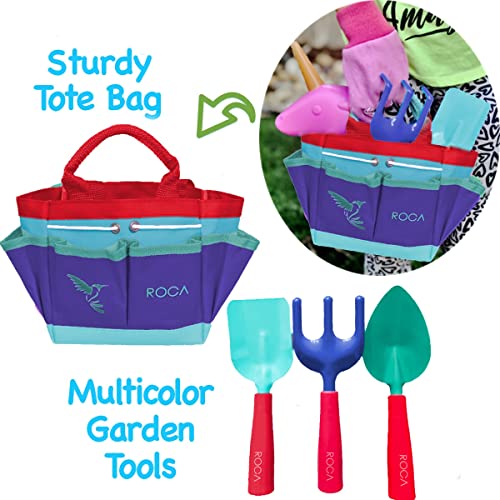 Roca Home Kids Gardening Tools. Easter Toys For Girls. Unicorn Easter Gifts For Girls. Kids Gardening Gloves And Unicorn Watering Can– Garden Tools For Kids - Easter Basket Stuffer #TOP1