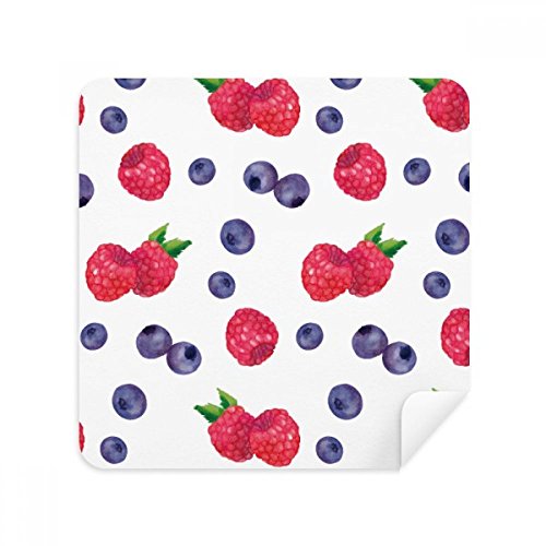 DIYthinker Blueberry Fraise Fruit Illustration Motif Lunettes Chiffon de Nettoyage Téléphone écran Cleaner Suede Tissu 2Pcs
