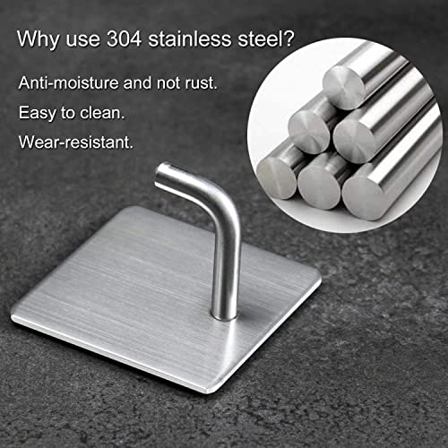 Image of Golden bird Heavy Duty Adhesive Hooks Towel Hook Stick on Hooks Wall Hangers Waterproof Stainless Steel Sticky Hooks for Hanging Bathroom Kitchen Home (SUS-304) (Silver, 2)