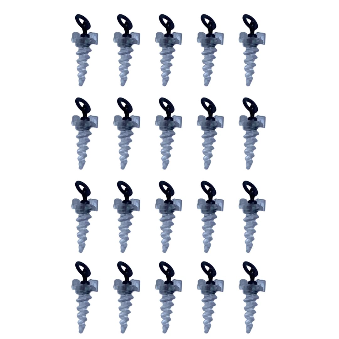 SkerKro 20pcs Carp Fishing 360 Bait Screw Boilie Screw with Rolling Swivel Terminal Tackle
