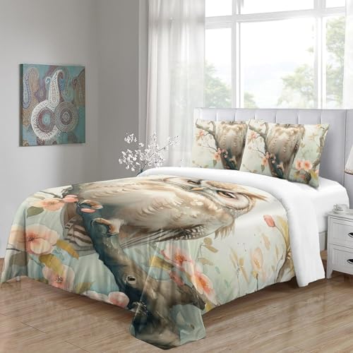 Housse de couette chouette blanche microfibre douce pour peau sensible - 5