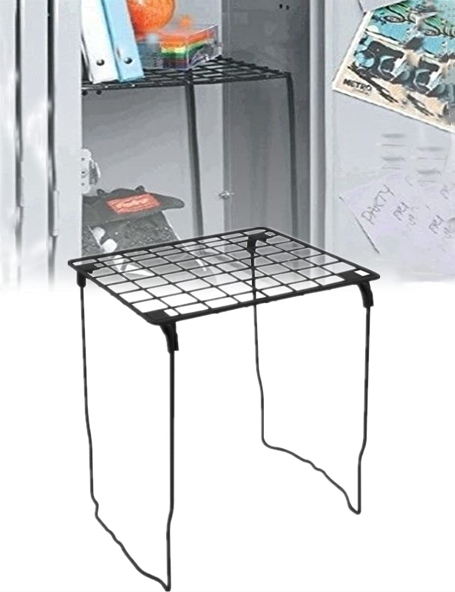 BemaxyFoldable Student Locker Shelf Organizer, Fits for 12 Inch Width Lockers, Back to School Supply (Black)