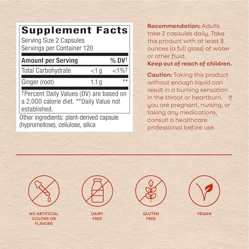 Nature's Way Ginger Root Capsules,1,100 mg per Serving, Vegan, 240 ct - image 7