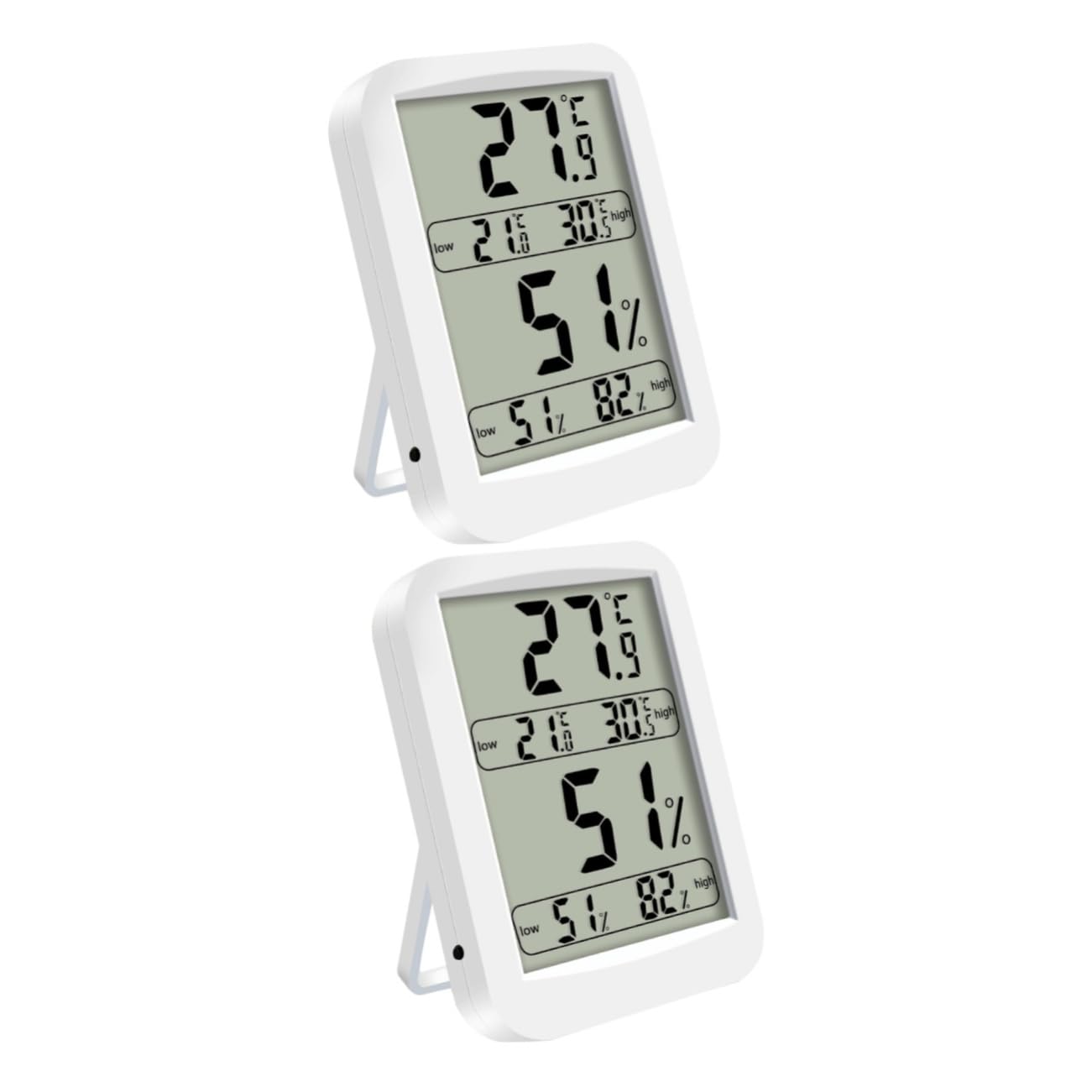 BESPORTBLE 2 Higrómetros para de Bebé Hogar Oficina Pantalla sin Batería Mide La Temperatura Y La Humedad Registra Horas de Máximo Y Mínimo.