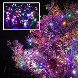 QUALISS イルミネーション LED ストレート ライト 500球 50m 8色 ミックス 屋外 使用可 防滴 AC 100V 50Hz 60Hz 点滅 28種類 Bタイプ コントローラー付 PSE 適合 防滴 防雨 対応 ストリング 電飾 点滅記憶 クリスマス イベント