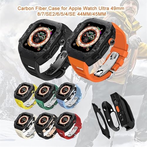 Boîtier Apple Watch Ultra 49mm en carbone robuste protégeant des chocs