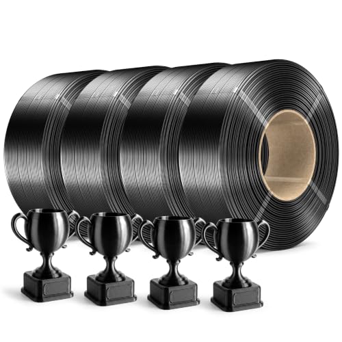 Image of SUNLU Silk PLA Plus Filament Refill 1.75mm, 4KG,1KG /Roll, Black*4 | Smooth Silky Surface, Silk Filament Bundle, No Spool, Compatible with Bambu Lab 3D Printers