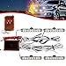 KaiDengZhe 4x4 LED 4 en 1 Stroboscopique Avertissement DC12V Urgence Clignotant Balise Lampe Sans Fil À Distance Stroboscope Lumière Urgence Lumière Externe Pour Camion Remorque (Blanc Ambre)