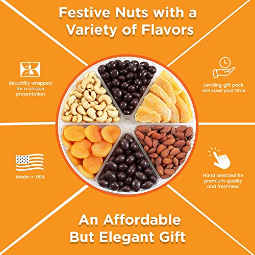 Gourmet-Holiday-Gift-Basket-Chocolate-Nuts-and-Dried-Fruit-Large-Gift-Tray-6-Pt-by-Its-Delish--New-Year-Valentines-Fathers-Mothers-Day-Anniversary-Family-Parties-Birthday-Gift-Box-Vegan-Kosher
