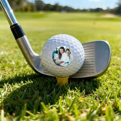 Image of Personalized Golf Balls, Gifts for Men, Custom Golf Ball with Logo or Photo, Customized Gift for Golfers, Dads, Boyfriend, Husband, Grandfather, Groomsmen, Christmas, 1 Pack