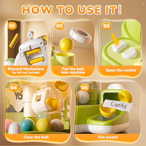 Skirfy Dinosaur Vending Machines Kids Toys Mini Vending Machines Gumball Prize Machines Maker Game Claws Machines Game Sensory Toys Dolls Gifts（Green）