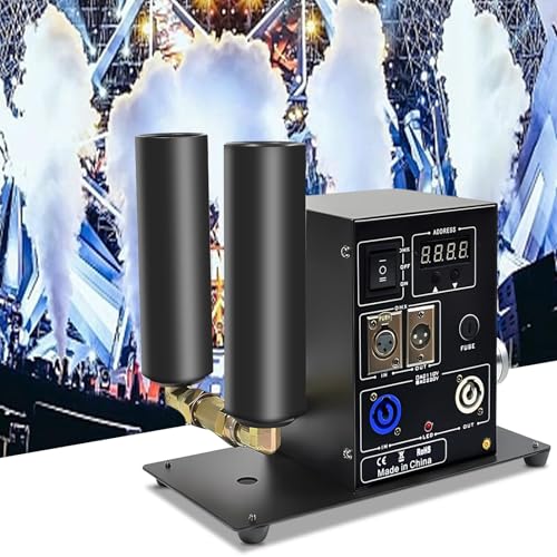 Máquina de chorro de CO2 de doble tubo, nebulizador digital de CO2, cañón de humo con columna de gas de múltiples ángulos y control DMX512, 6 MPa, altura de chorro de 16,4-19,7 pies para espectáculos en vivo, discotecas, bodas y fiestas miniatura 1