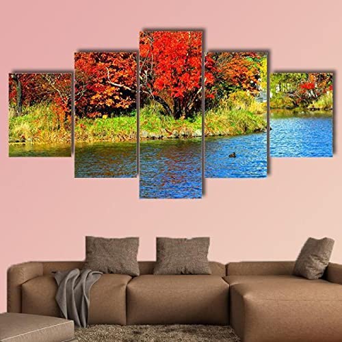 Tableau imprimé xxl parc Nakajima châssis premium art mural 5 parties